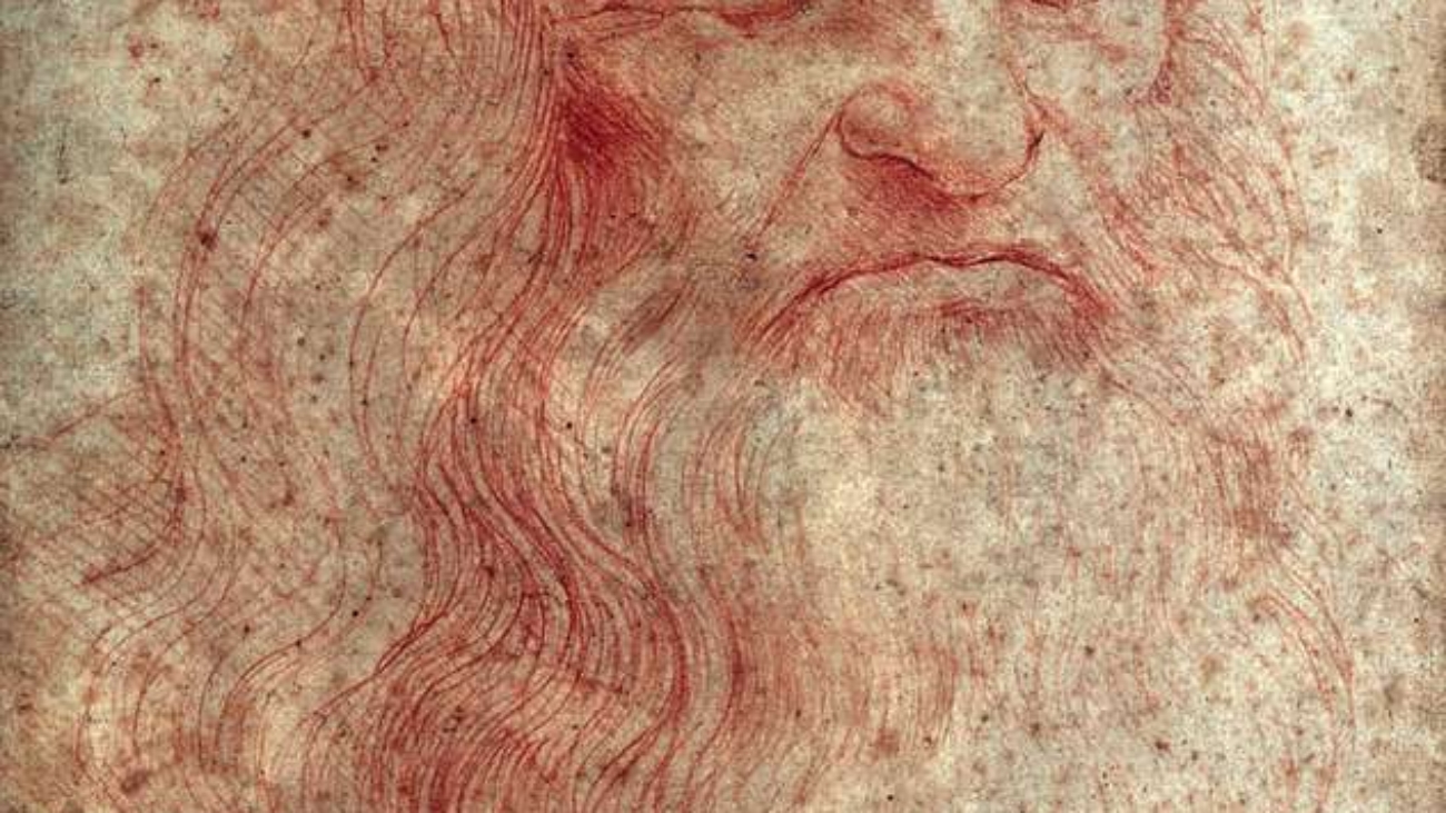 Self-portrait-drawing-Leonardo-da-Vinci-Royal-Library. Leonardo da Vinci- self-portrait Self-portrait, drawing by Leonardo da Vinci, c. 1490:1515–16; in the Royal Library, Turin, Italy.